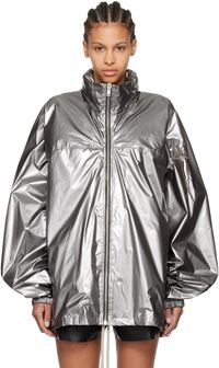 Rick Owens Blouson surdimensionné argenté édition Champion