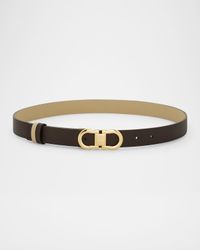 Reversible Gancini Leather Belt