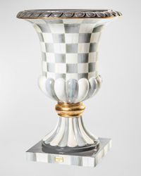 Sterling Check Pedestal Urn