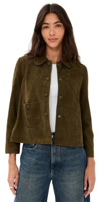 ba & sh Milas Suede Jacket Kaki 3