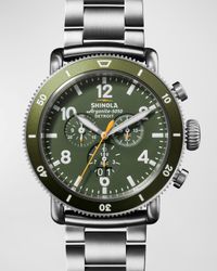 Runwell Sport Chrono Leather and Titanium Watch Gift Set