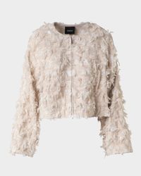 Alida Short 3D Jacquard Wool-Blend Jacket