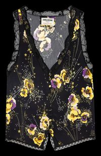 Zadig&voltaire - Top Col V - Taille L - Noir