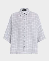Sloped Shoulder Wide A-Line Short Sleeve Shirt With Collar