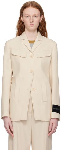 Off-White Veston beige à revers tailleur