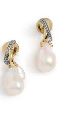 DEMARSON Melu Earrings GOLD/GUNMETAL/CRYSTAL One Size