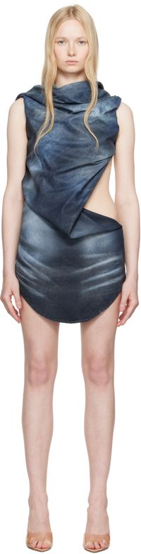 Diesel Navy De-Brey-Fsg Denim Minidress