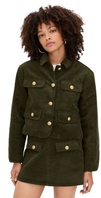 BLANKNYC Inside Scoop Corduroy Jacket Olive S