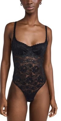 Cosabella Never Say Never Balconette Thong Bodysuit Black 1