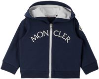 Moncler Enfant Bébé | Pull à capuche bleu marine à glissière