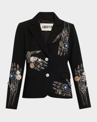 Buried Treasure Embellished Single-Breasted Short Blazer
