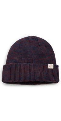 Marine Layer Cotton Beanie Navy/Red One Size