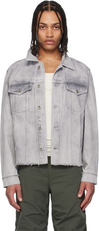 COOR Gray Shadow Washed Cutoff Denim Jacket