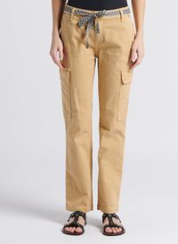 Please - Pantalon droit style cargo en coton mélangé - Taille L - Beige