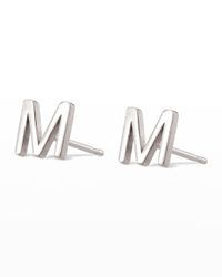 White Gold Mini Initial Earring