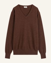 Rodier - Pull homme Col V en cachemire 2 fils - Taille 2XL - Marron