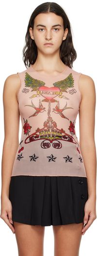 Anna Sui Débardeur rose à logo et images
