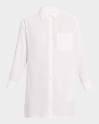 Tyson Cotton Gauze Shift Mini Shirtdress