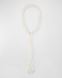 18K White Gold Necklace with Diamonds and Freshwater Pearls