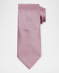 Men's Tonal Micro-Geometric Silk Tie