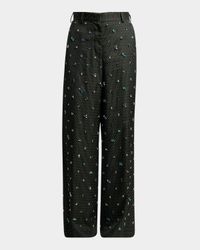 Embellished Wide-Leg Pants