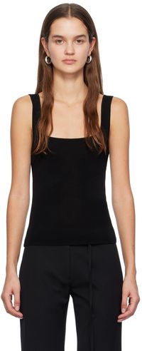 St. Agni Black Square Neck Tank Top