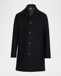 Men's Wool-Blend Coat w/ Removable Bib