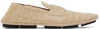 Dolce&Gabbana Beige Crocodile-Print Driver Loafers