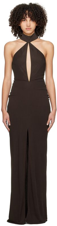 TOM FORD Brown Sable Maxi Dress