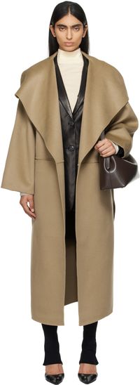 TOTEME Taupe Signature Wool Cashmere Coat