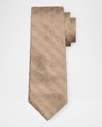 Men's Silk and Cotton Micro-Jacquard Tie