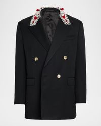 Men's Turbo-Embellished Double-Breasted Dinner Jacket