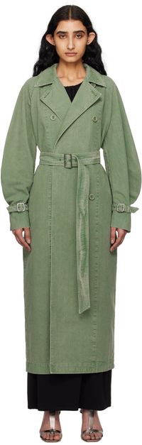 Max Mara Green Corfu Trench Coat