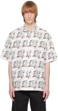 Moncler Chemise blanche à motif à logo imprimé