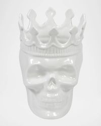 White Louise Skull Candle, 23.3 oz. - Rose de Vents Scent