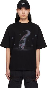We11done Black Teddy Bear Print T-shirt