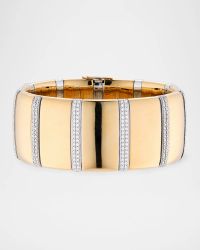 Diamond Cuff Bracelet in 18K White and Yellow Gold