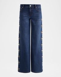 Amazing Embellished Low-Rise Baggy Jeans