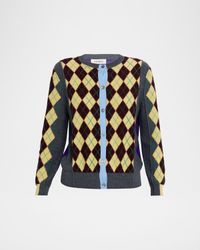 William Colorblock Argyle Cardigan