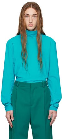 Botter Blue Dropped Shoulders Turtleneck