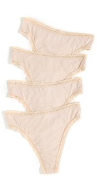 Stripe & Stare High Waisted Thong 4 Pack Sand XS