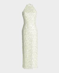 Dani Low-Back Sequin Halter Midi Dress