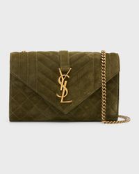 Envelope Triquilt Small YSL Shoulder Bag in Suede