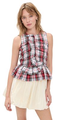 Hunter Bell Doering Peplum Top Carlyle Plaid 12