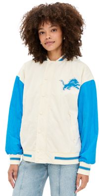 Terez Lions Colorblock Bomber Jacket Lions Sugar Swizzle/Blue L