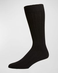 Men's Ribbed Cashmere Dress Socks