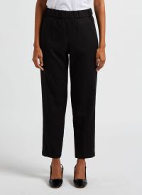Pomandere - Pantalon carotte en flanelle de laine - Taille 44 - Noir