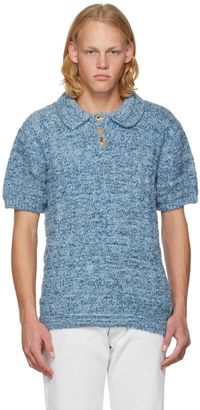 Maison Margiela Blue Shaggy Polo
