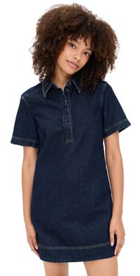 Madewell Denim Popover Mini Dress Rinse Wash XS