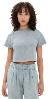 Les Tien Daria Crop Tee Slate Grey Mineral L